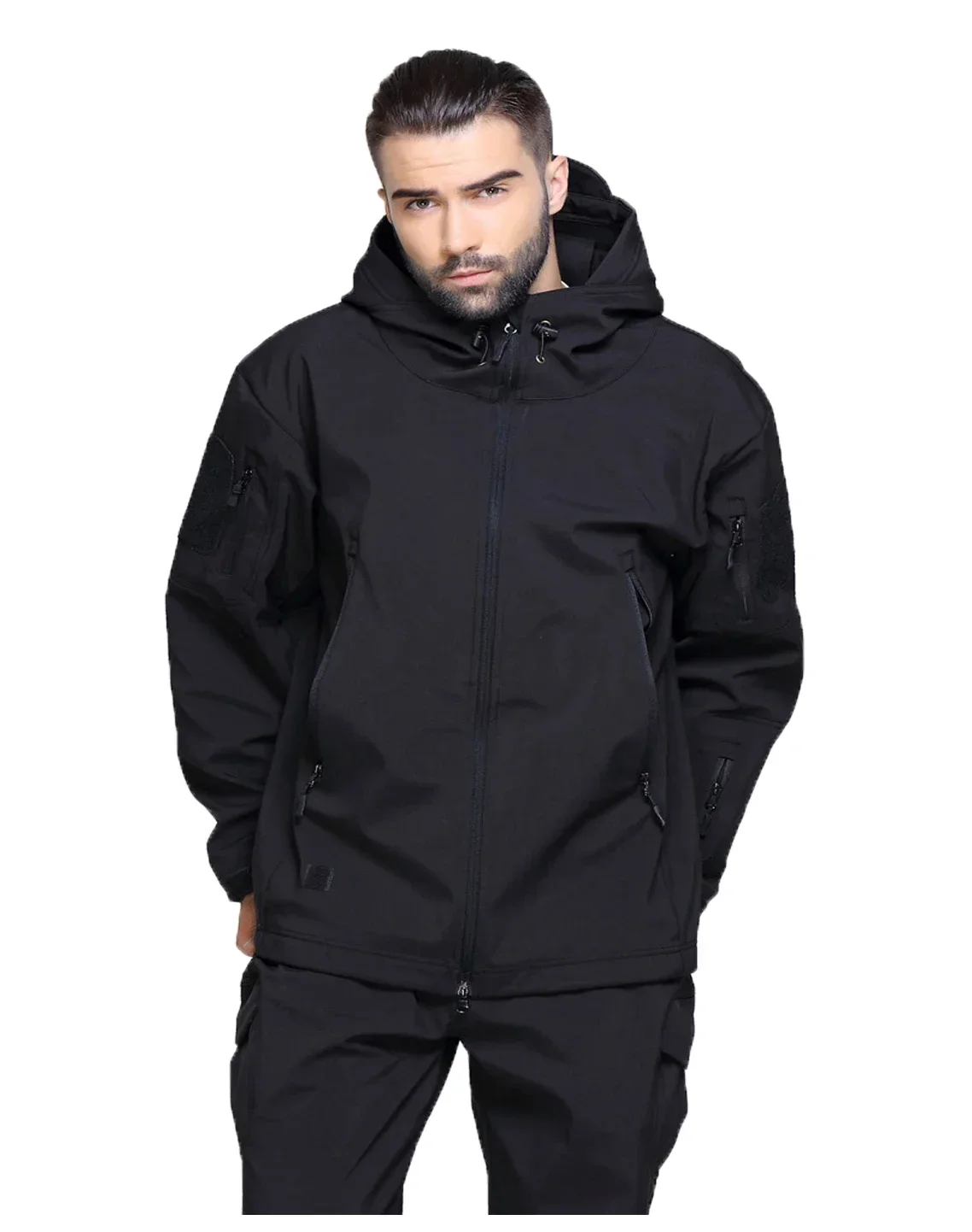 Chaqueta táctica de primavera y otoño con textura de piel de tiburón de imitación, carcasa suave, gruesa, transpirable, a prueba de viento, 5XL, 6XL