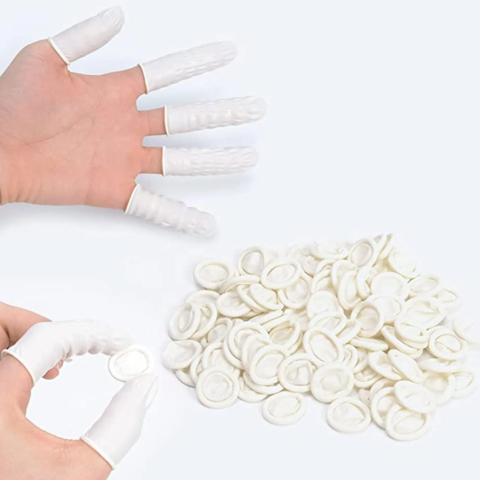 

Disposable Finger Cots 50pcs Latex Anti-static Finger Cots Labor Protection Products for Handmade Electronic Components Watches