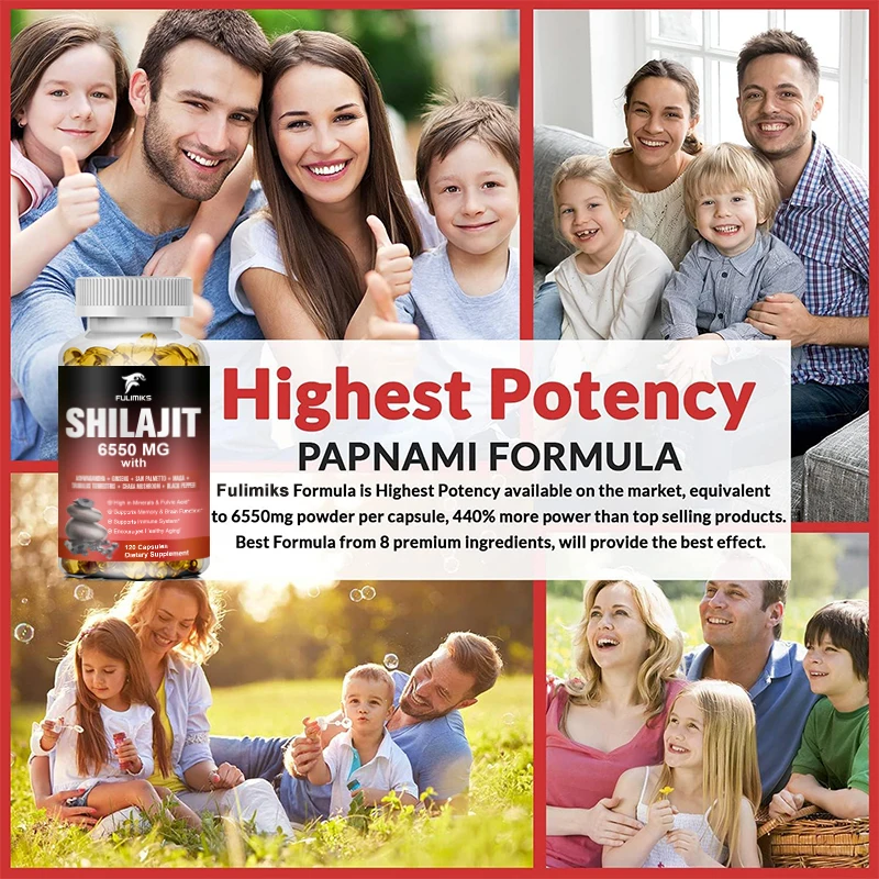 Original Shilajit Capsules High in Trace Minerals & Fulvic Acid for Energy, Muscle Strength & Immunity, Endurance for Men&Women