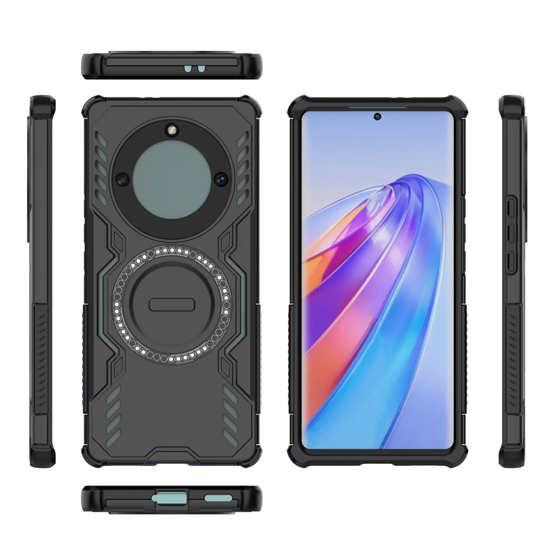 حافظة هاتف لهاتف Honor X9A حافظة لهاتف Honor X9A غطاء شحن لاسلكي ممتص مغناطيسي مقاوم للصدمات لهاتف Honor X9A مقاس 6.67 بوصة