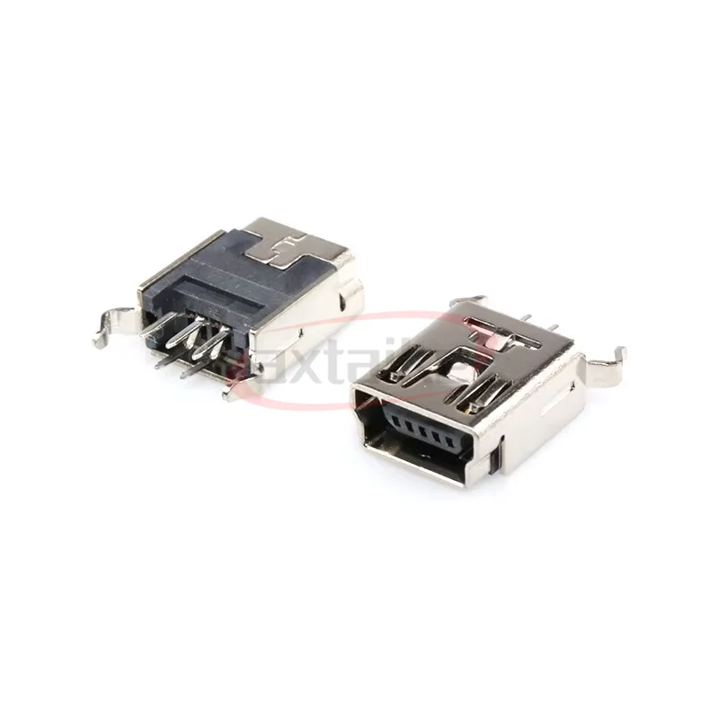 20 PÇS/LOTE Mini USB 5Pin Conector de Soquete Fêmea 4 pés para Carregamento de Cauda Conector de Porta de Carregamento de Telefone Móvel 90/180 graus SMD