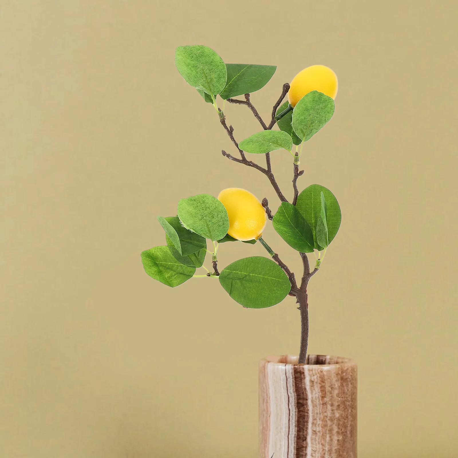 

3pcs Artificial Lemon Fruit Branch Bright Realistic Plastic Vase Decor For Home Kitchen Restaurant Diy Decoration Fake Plant
