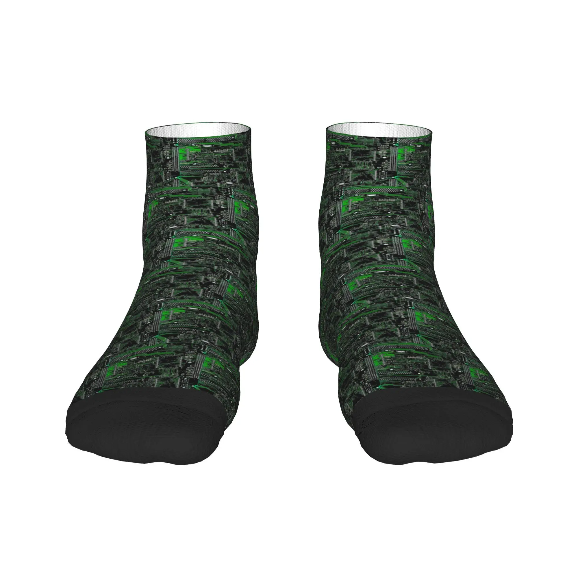 

Зеленые носки с печатной платой, чулки высокого качества в стиле Харадзюку, всесезонные носки, аксессуары для подарков унисекс