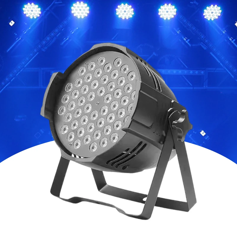 

Hot Sale 200W 54*3W LED RGB Par Light Moving Spotlights Theme Park Stage Lighting UV White Emitting DMX512 Control
