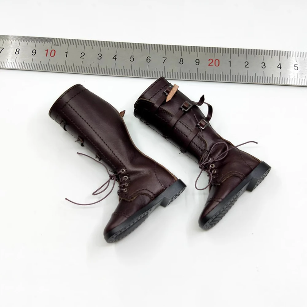 1/6 Facepoolfigure FP009 WWII Crazy Angry Figure Brad Pitt Tank Commander Leather Long Hollow Boots Shoe Belt Fit 12" Action DIY