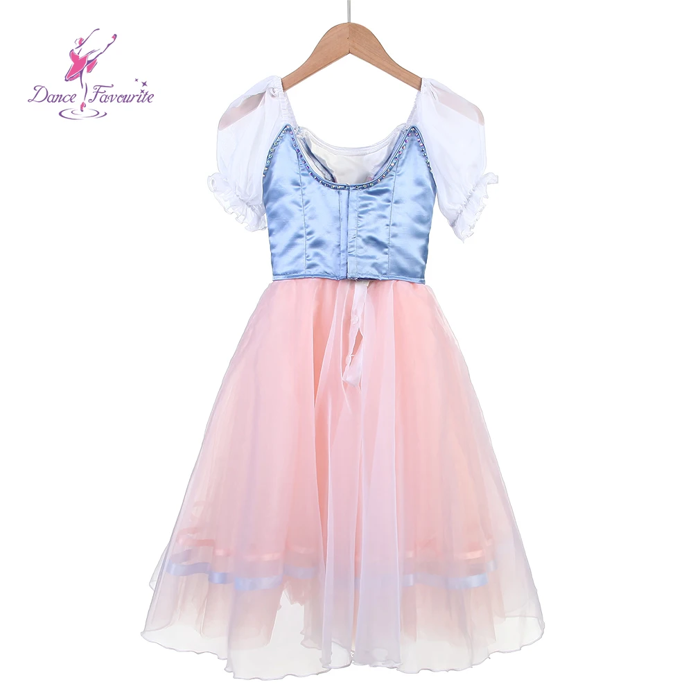 Dance Favourite Ballet Tutus B24054 Blue with Pink Long Romantic Ballet Tutu for La Fille mal gardée Variation