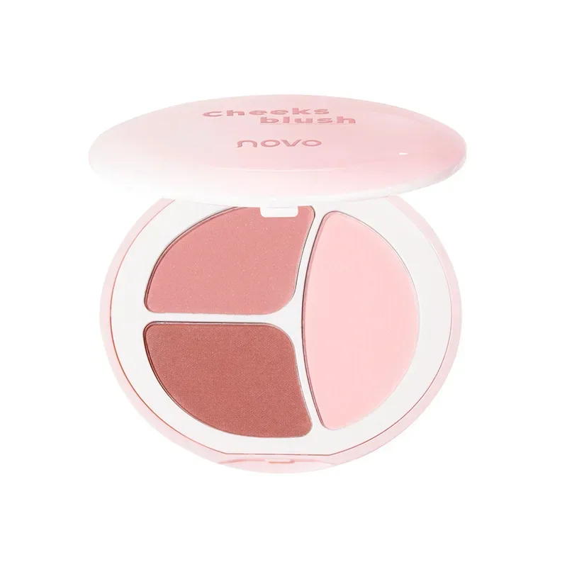 NOVO Triple Blush Palette Face Blusher Brighten Contouring Matte Natural Cheek Tint นุ่มหญิงแต่งหน้า Rare Beauty เครื่องสําอาง