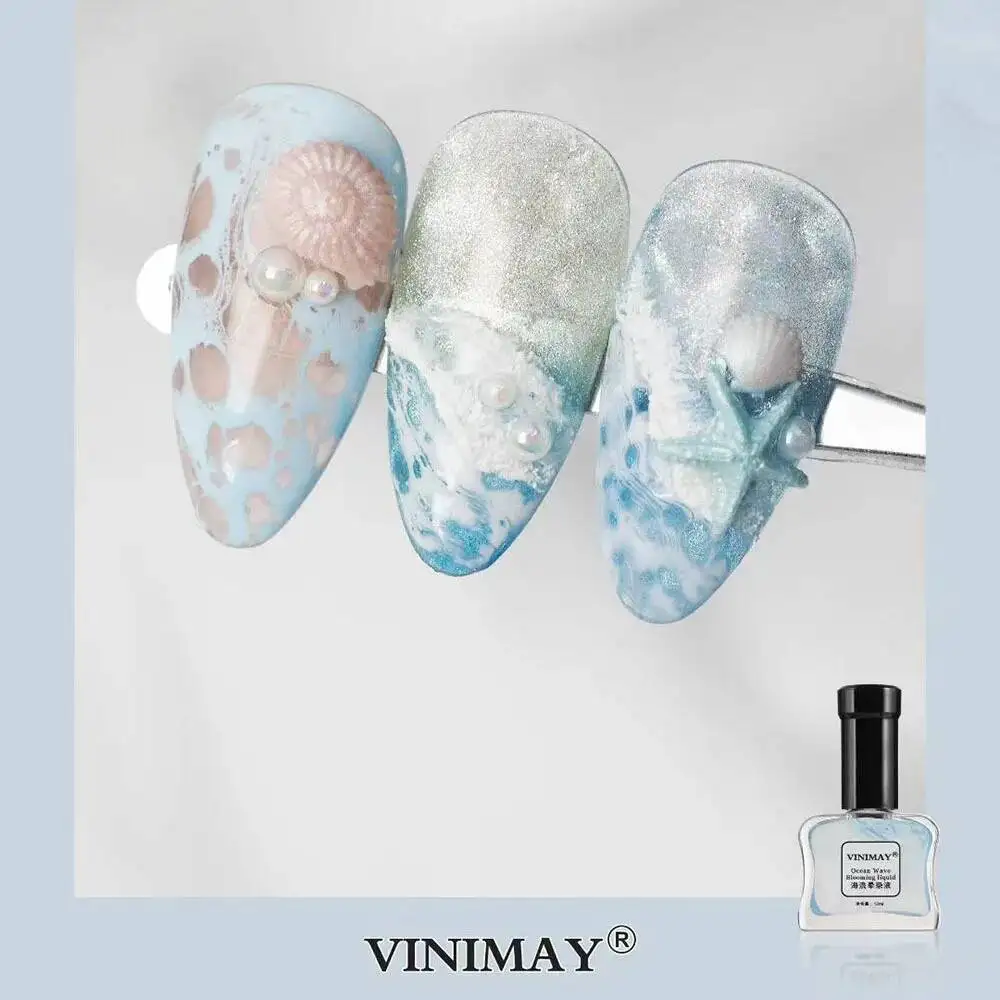 VINIMAY Sea Wave Blooming Gel Lakier do Paznokci Magiczny Rozmazujący się Żelowy Lakier do Paznokci DIY Lakier do Manicure Dekoracja Paznokci do Salonu 12 szt.