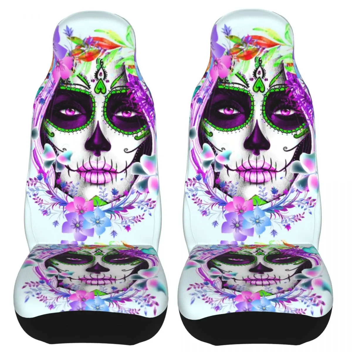 Mexican Sugar Skull Girl Universal Car Seat Cover Protector Interior Accessories For All Kinds Auto Seat Cover Polyester Hunting