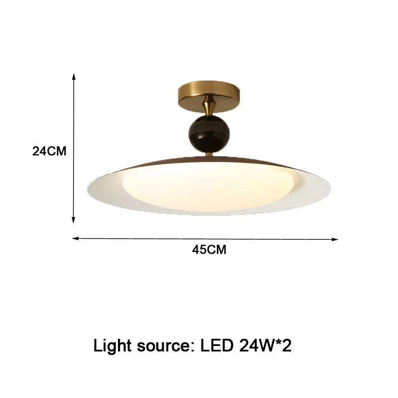 Retro Flying Saucer Ceiling Lamp with Walnut Wood Grain for Master Bedroom Study New Design Modern Retro Style Lighting