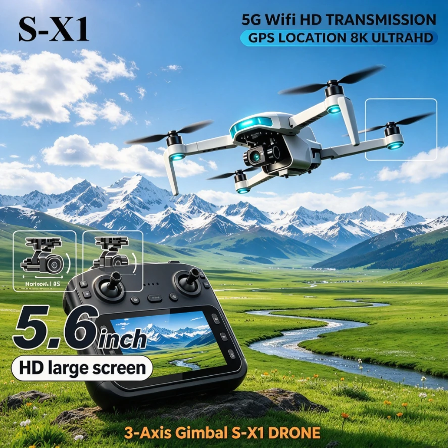 Drone Camera Professional - Drone pliable professionnel GPS S-X1 original,