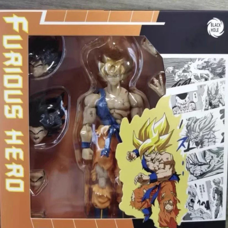 

In Stock Black Hole Model SHF Dragon Ball Battle-Damaged Goku Saiyan Awakening TNT Color Scheme Comes with Nendoroid Head