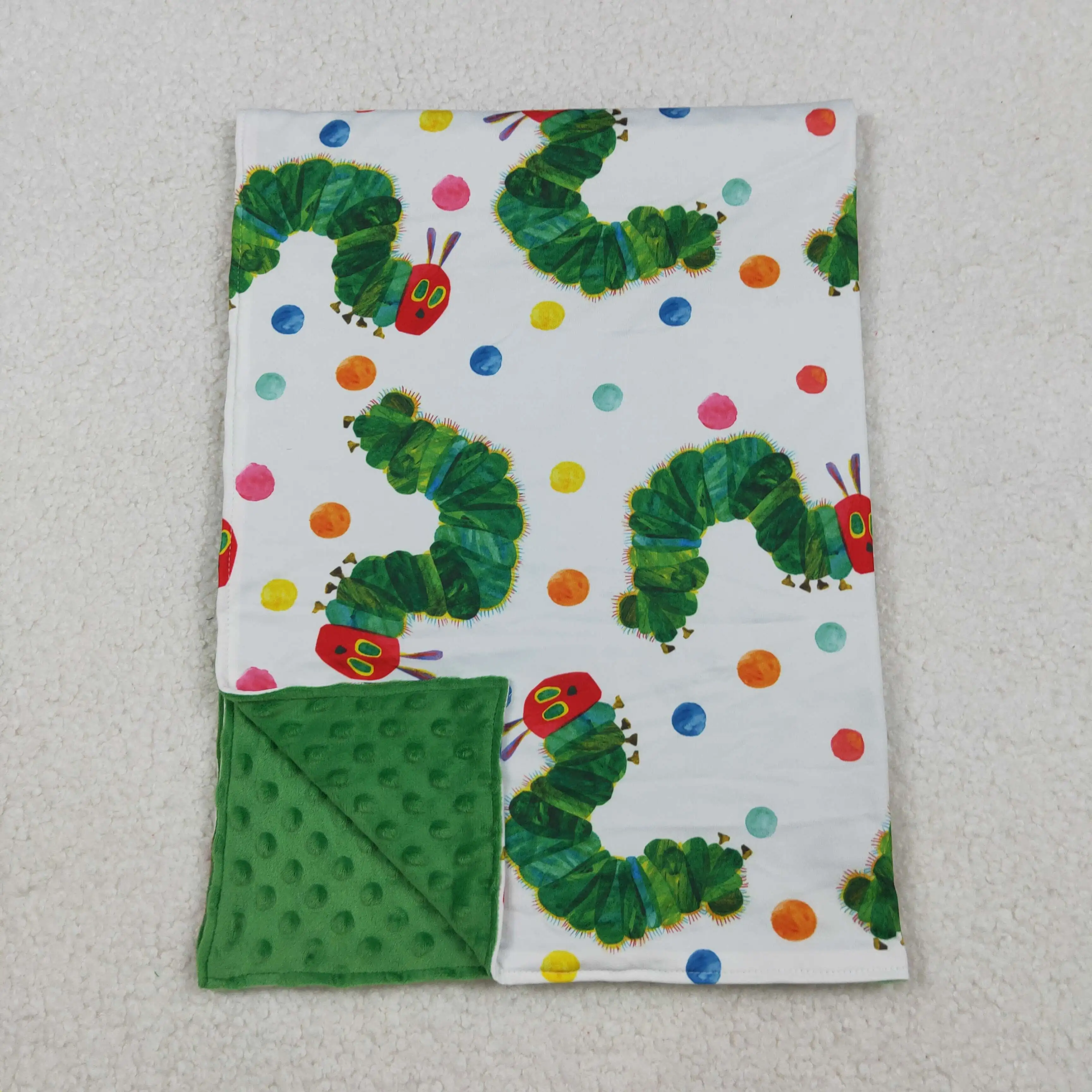 

Baby Green Polka Dots Caterpillar Blanket Kids Soft Worm Pattern Blankets for Infants And Toddlers29*43 inches
