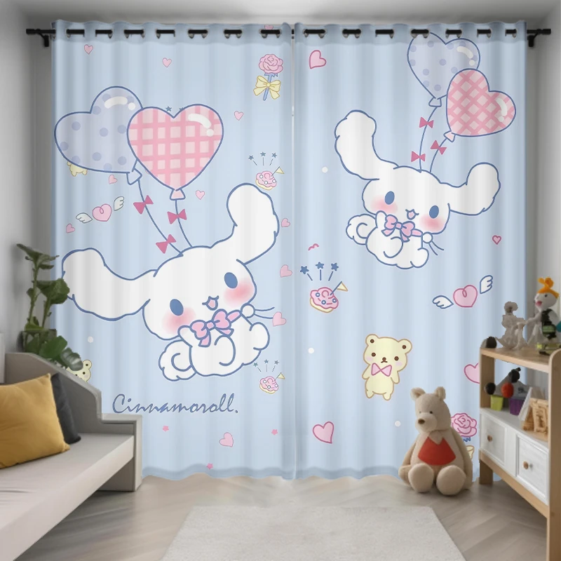 MINISO Full Blackout Cinnamoroll Cartoon Children\'s Room Bay Window Cute Girl\'s Bedroom No Punching Full Blackout Fabric Custom