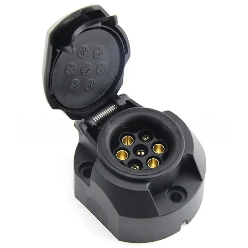7 Pin 12V Trailer Wiring Socket Sturdy Towbar Towing Converter Adapter Plug for Caravan Truck Use