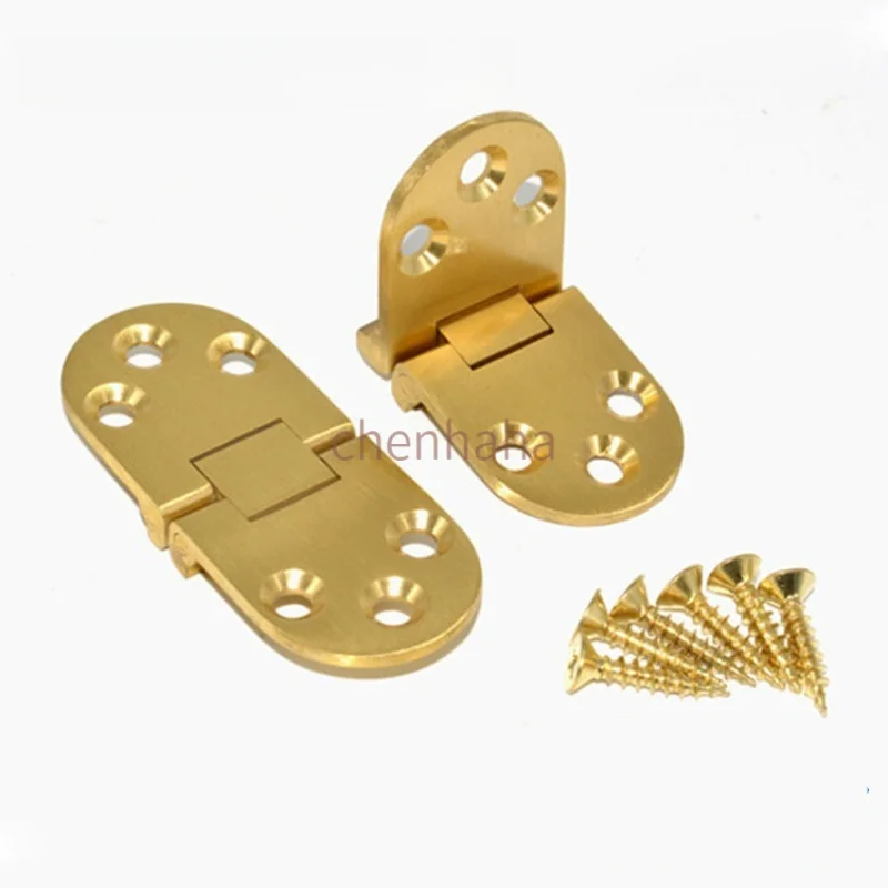 180-Degree Pure Copper Flip-Up Hinge, Flip-Up Dining Table Round Table Hinge, Folding Table Copper Hinge Accessories, 70*30mm