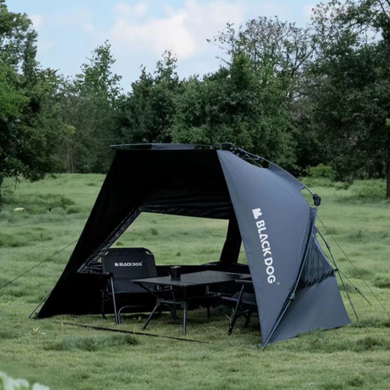 Portable Automatic Camping Canopy, Black Coating UV Sun Shelter for Outdoor, Pop-Up Picnic & Fishing Shade Tent Cover