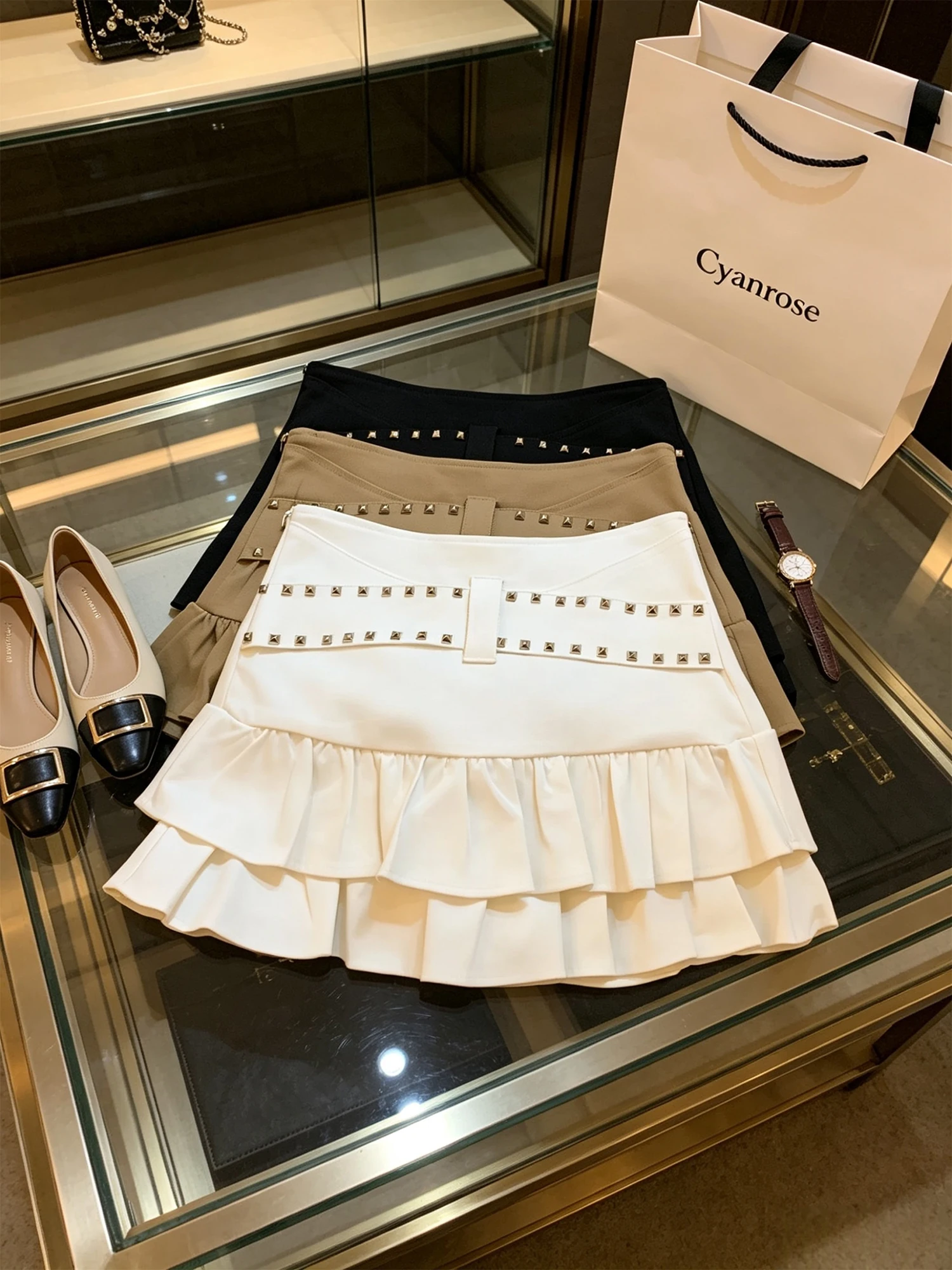 Women's Retro White Low Waist Ruffle A-Line Mini Skirt Y2K Gyaru Vintage Skort Korean Style Short Skirts for Women Summer 2026