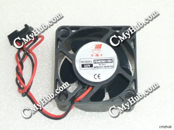 For F&F FD4020D12HS DC12V 4020 4CM 40MM 40X40X20MM 2pin Cooling Fan FD4020D12HS