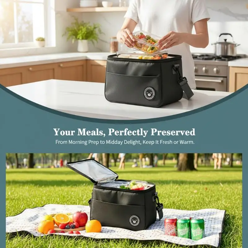 Upgraded Version Insulated Lunch Bag Large-capacity Storage Handbag Waterproof Lunch Box Aluminum Foil Thick Student Lunch Bag