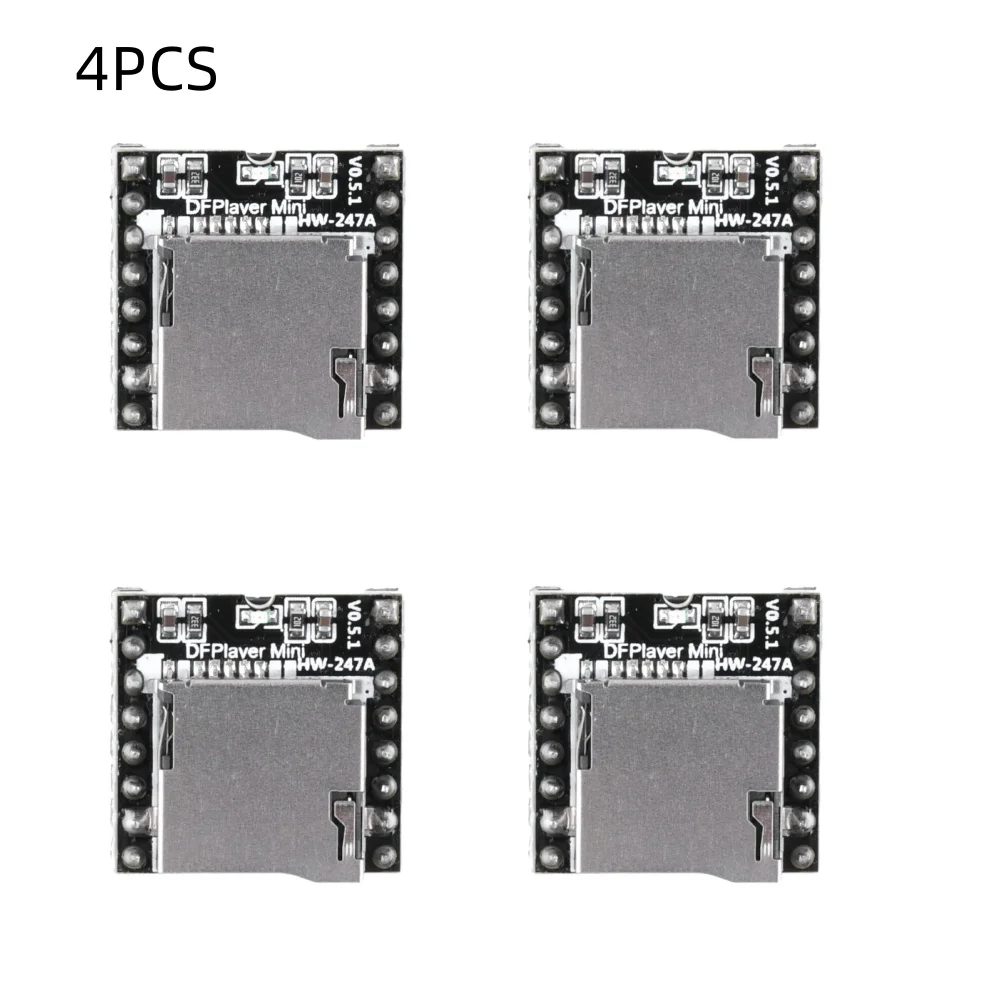 4Pcs Mini-YX5200 DFPlayer TF MP3 Player Module for Micro SD Card U-Disk IO/Serial Port/AD MP3 Voice Decoder Board for Arduino