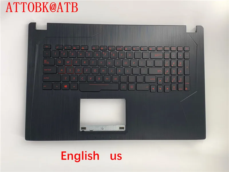 Nowy rosyjski/angielski klawiatura do laptopa Asus GL753 GL753VD GL753VE FX753 FX753VD podświetlany z pokrywą C