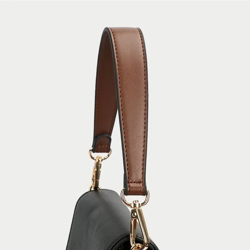 PU Leather Bag Straps For Handbag Bucket Bags Handles DIY Replacement Short Shoulder Strap With Golden Buckle 36/49cm