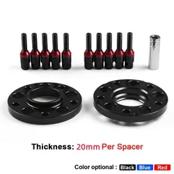 2PC 20mm 5x120mm Hubcentric Wheel Spacers 72.56mm Thread Pitch M12x1.5 with Lug Bolts For BMW E36 E82 E88
