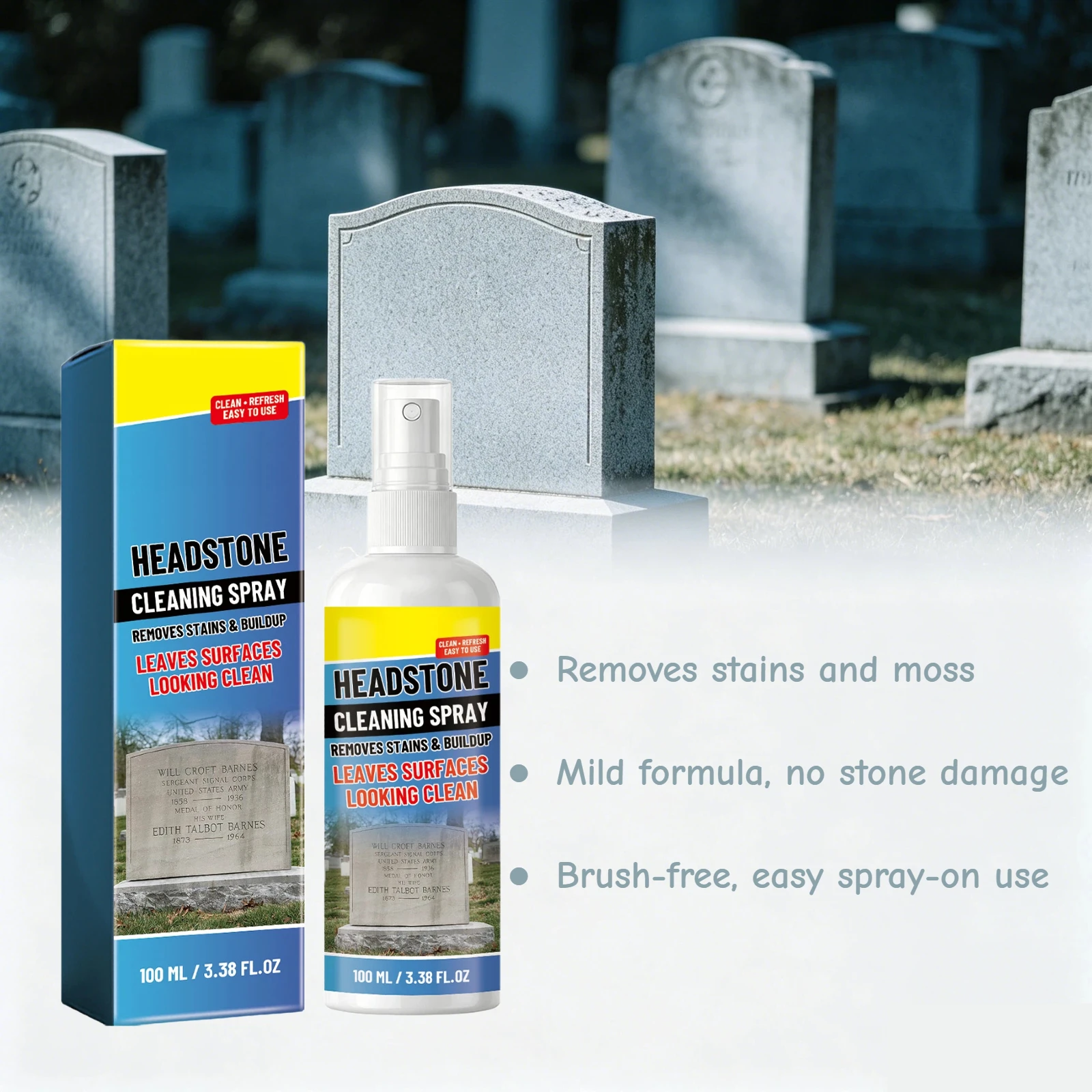 Stone Cleaner for Headstone and Marble