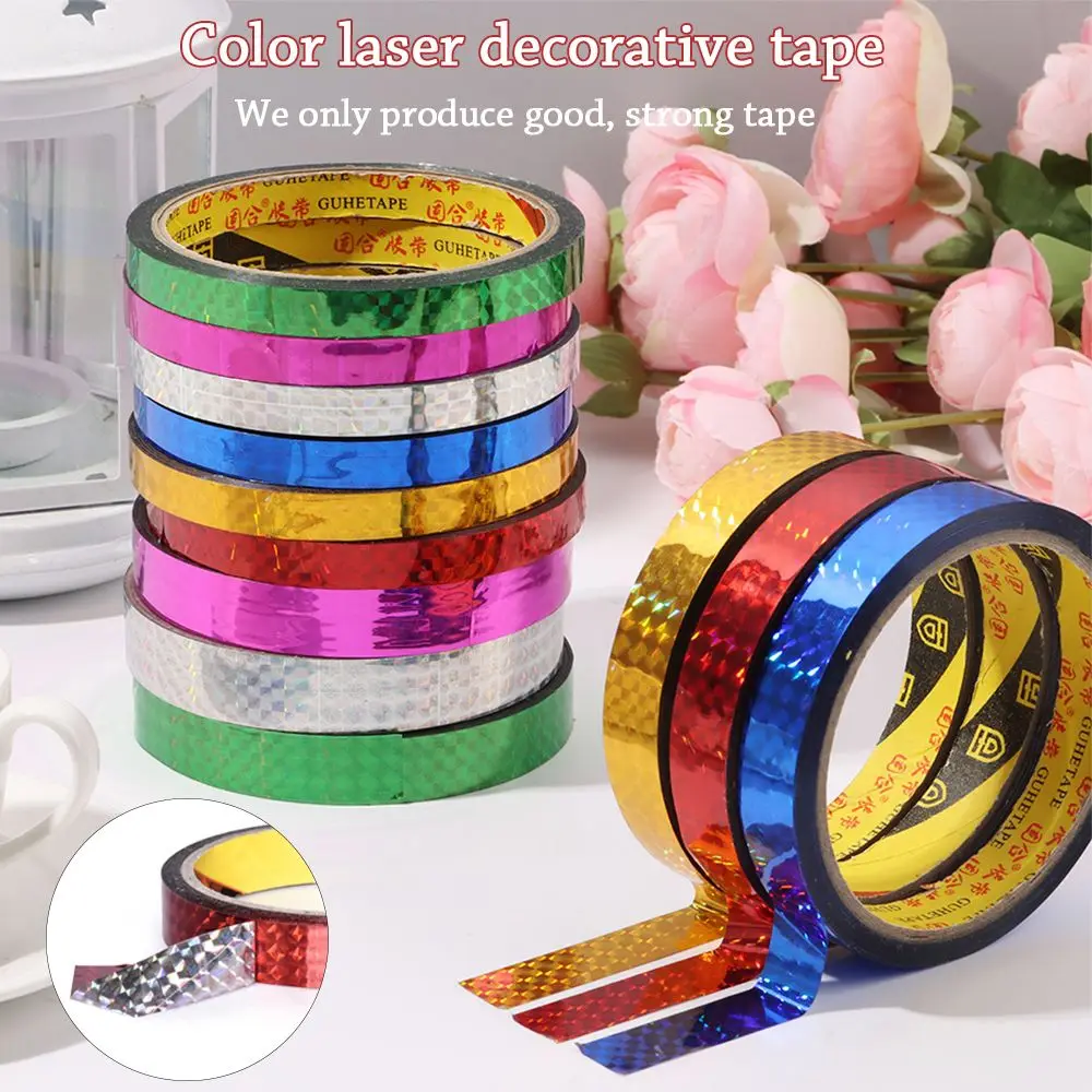 1-Rolle Aufkleber Büro Klebebänder DIY Bunte Laser Klebeband Dekorative Klebrige Schreibwaren Klebstoff Aufkleber Kinder Scrapbooking Werkzeuge