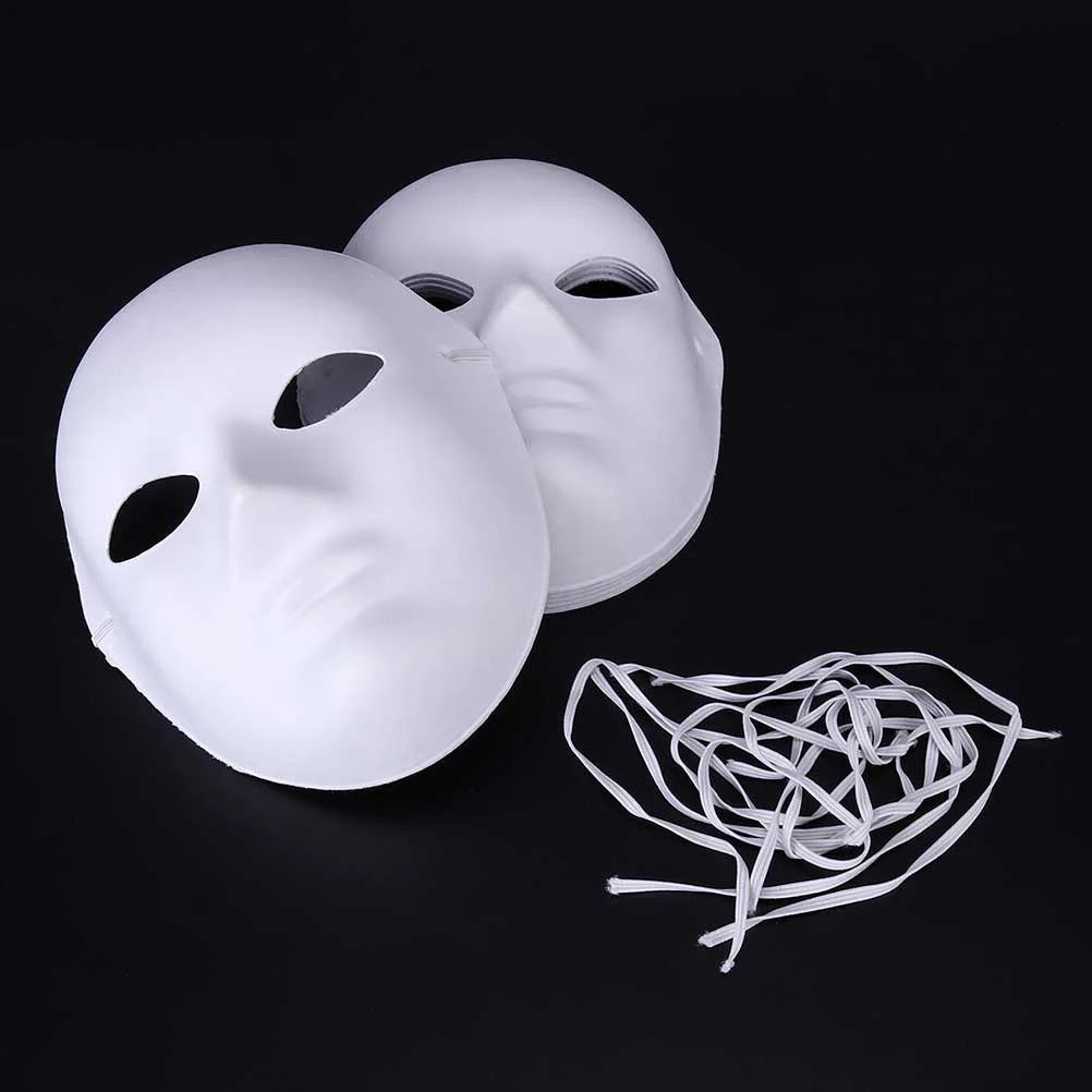 12 Pcs DIY Painting Mask Scary Halloween Costumes Prom Facial Unique Design Couples Masks