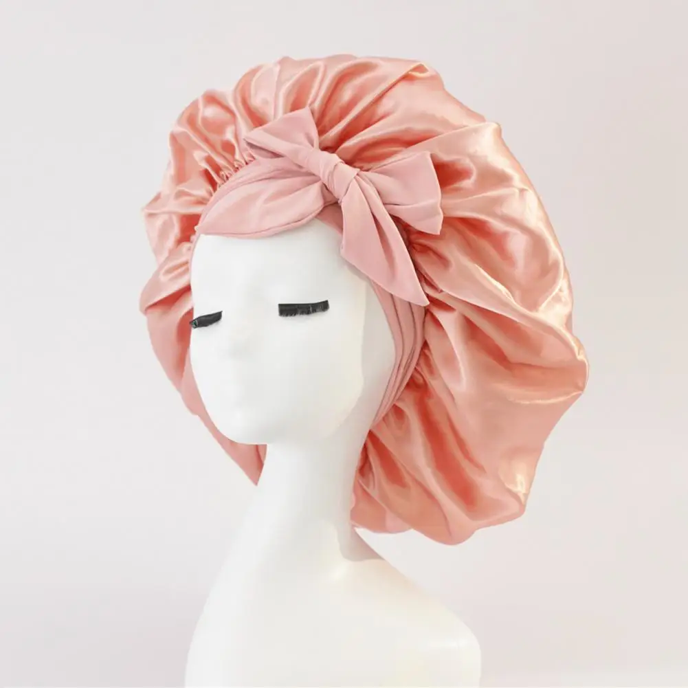 

Elastic Strap Sleep Cap Satin Nightcap with Adjustable Elastic Band for Women Hair Bonnet for Bathing for Nighttime