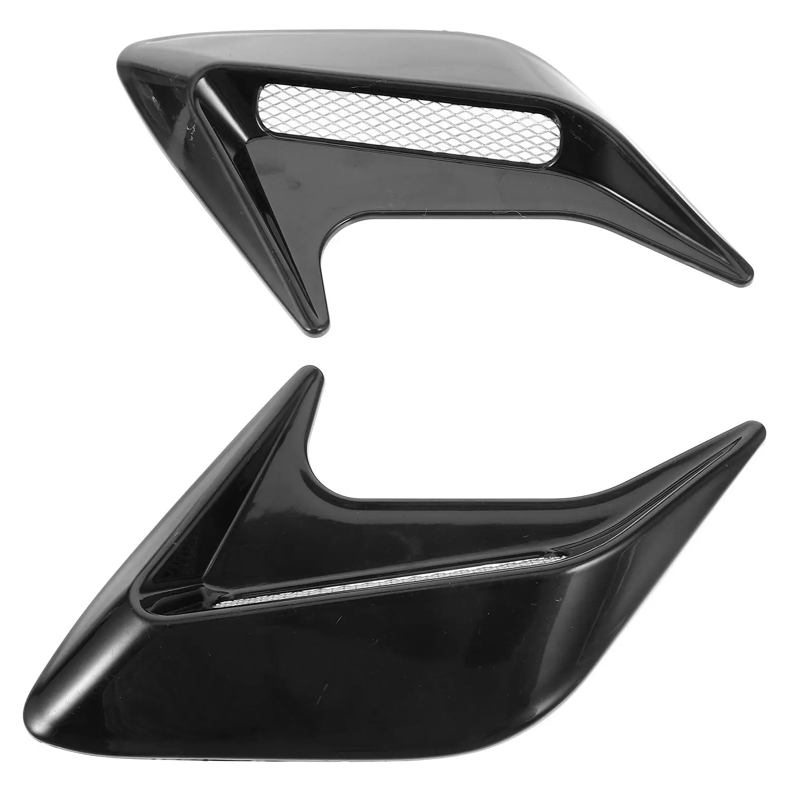 1Pair Shark Gills Car Hood Vent Sticker Decorative Air Flow Intake Cover for Cars Trucks Suvs Bonnet Scoop Exterior Accessory