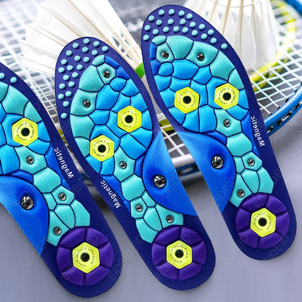 1/2 Pairs العلاج بالابر العلاج المغناطيسي النعال مكافحة التعب تدليك القدم قوس دعم الرياضة الرعاية الصحية النعال للرجال والنساء