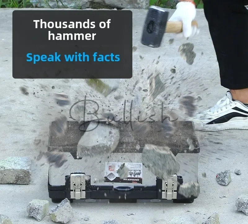 Stainless Steel Toolbox Multifunctional Household Portable Large Hardware Repair Tool