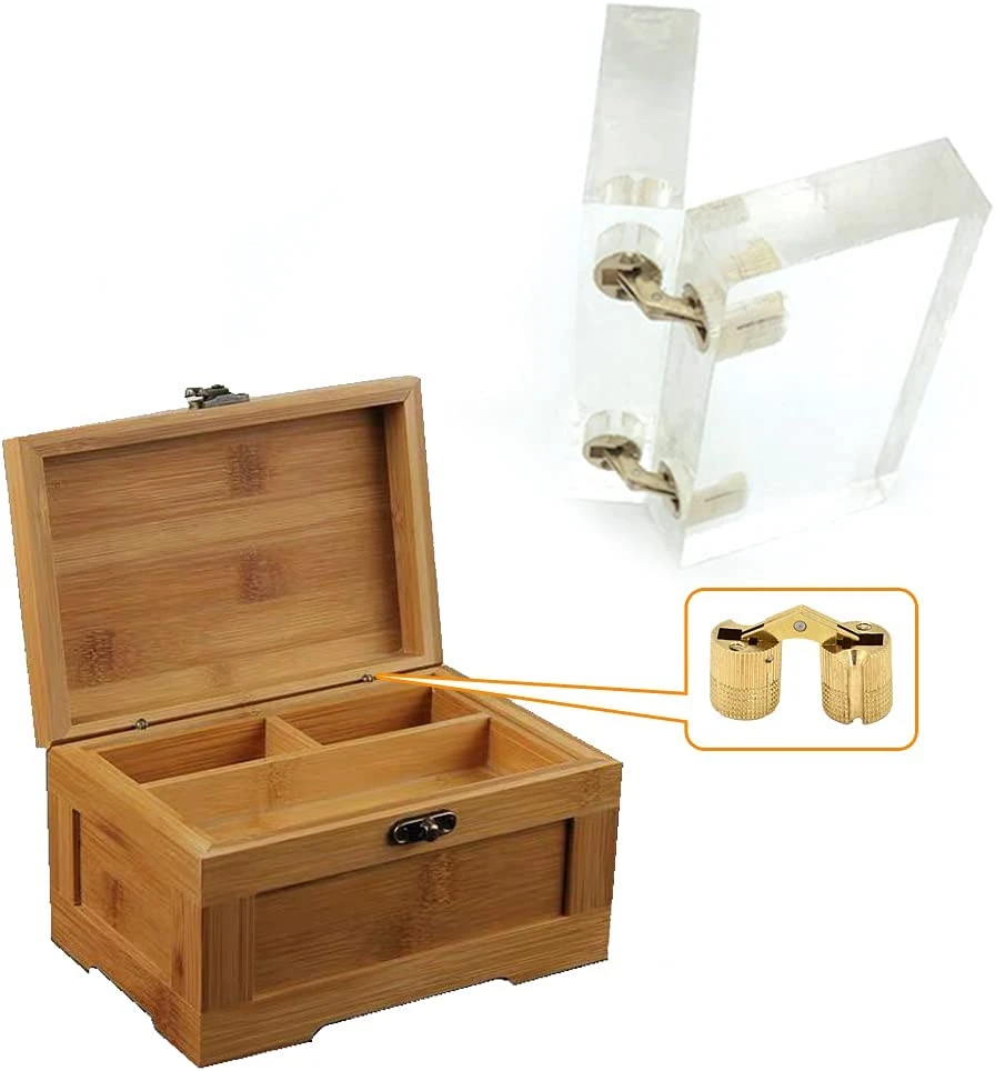 1/2pc Coppe Messing Barrel Scharnier Versteckte Schrank Zylindrische Versteckte Unsichtbare Messing Tür Scharnier Installation Möbel Hardware – Detail 1