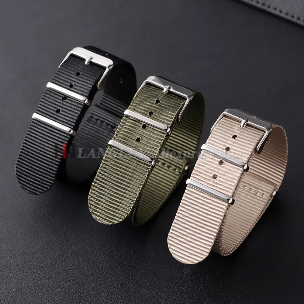 

18mm 20mm 22mm Nylon Ribbed Watch Band for Seiko Military Fabric Strap for Tudor for Rolex Premium Canvas Army Strap Sport Belts