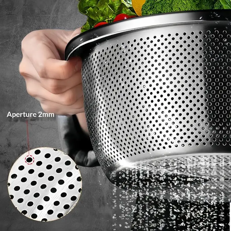 

Filter basin kitchen accessories food grade drain Makapal stainless steel filter large Colander