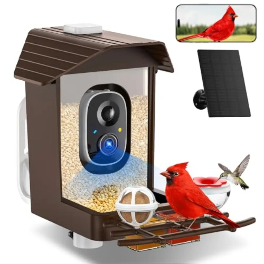 

Bird Feeder with Camera Smart Wireless 2K HD Outdoor Bird Feeder Live View and Motion Detection for Backyard Birding and Wildli