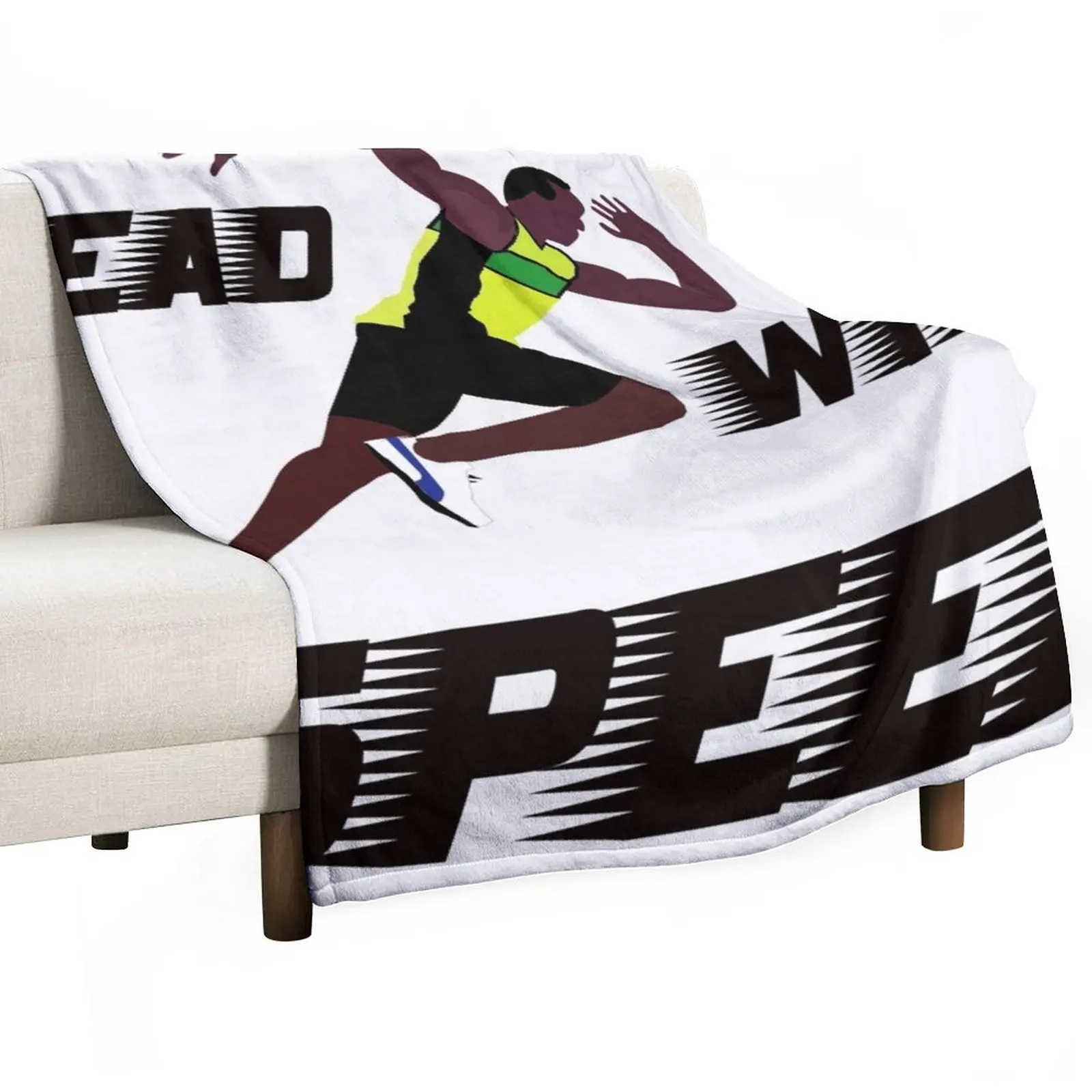 

Usain Bolt Lead With Speed Throw Blanket Soft Plaid funny gift for sofa Tourist Blankets
