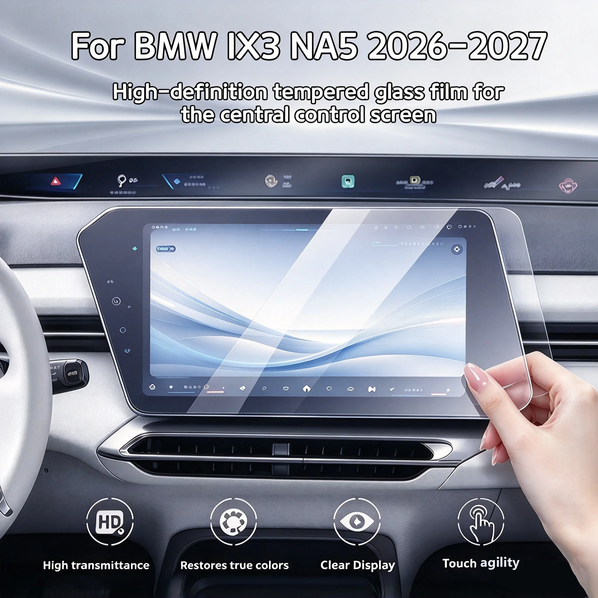 For BMW IX3 NA5 2026-2027 Car Instrument Navigation Screen Hard-Coated Protective Film  Anti-Fingerprint Interior Accessories