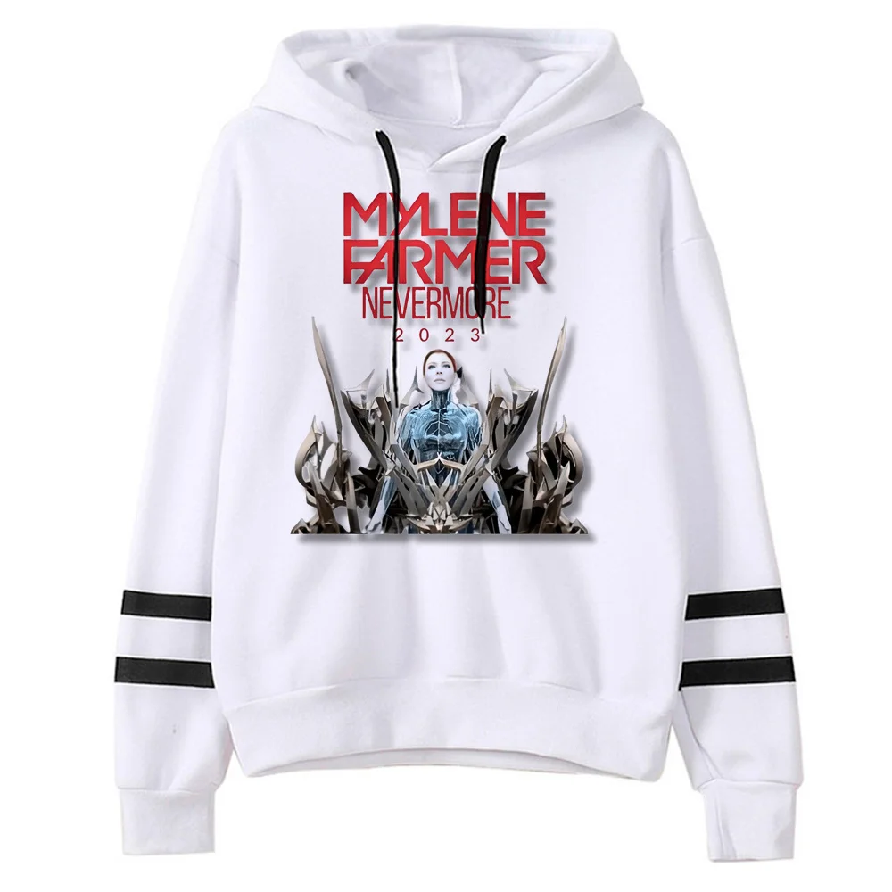 Mylene Farmer hoodies women long sleeve top 2023 Kawaii anime pulls tracksuit female graphic sweater