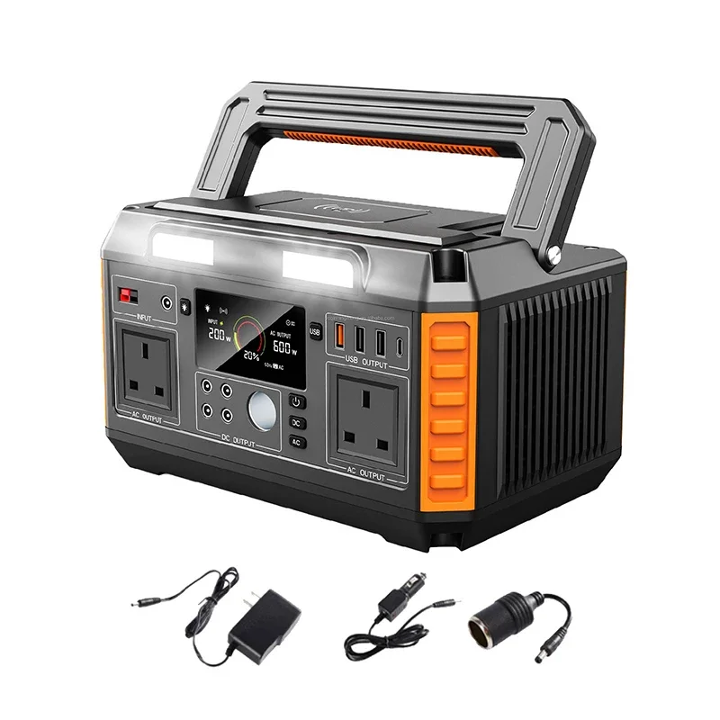 Outdoor Camping 600 Watt Lithium Battery Portable Solar Generator 220v Emergency Home Power Station 600w With Solar Panel