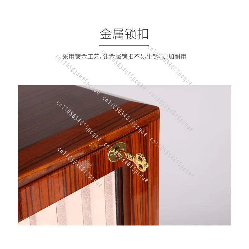 Strap Packaging Watch Display Stand Dial Four-layer Cabinet with Lock Wooden Table Rotary Display Cabinet