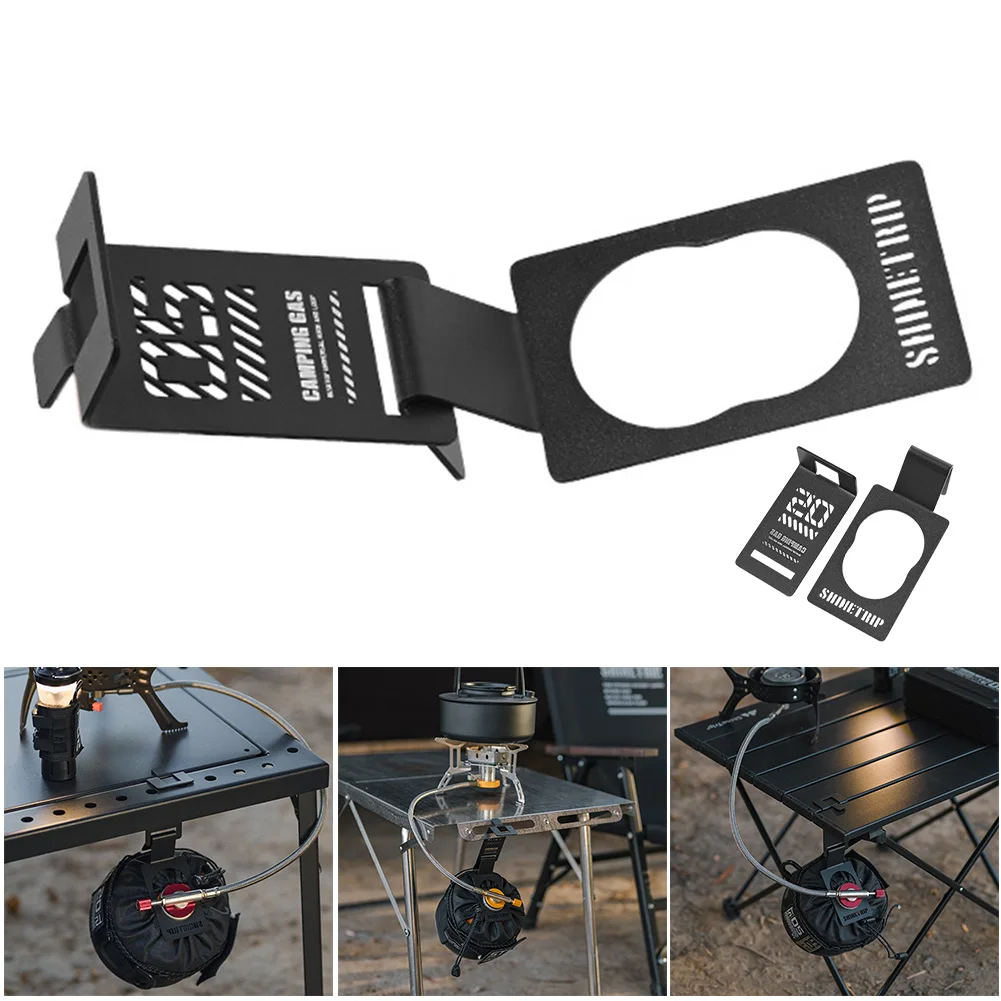 علبة الغاز معلقة هوك الفولاذ المقاوم للصدأ التخييم الغاز شماعات كليب المحمولة خزان الغاز السنانير لطاولة التخييم IGT #2