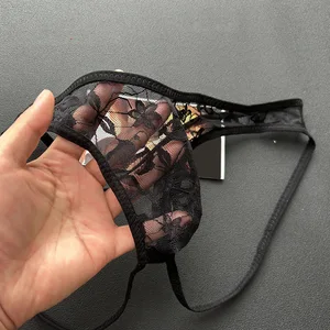 Transparente männliche Spitzen -Tangas, sexy Herren -Innenkleidung, Dessous -Shorts mit niedriger Taille, Tanga -Tanga 8 Hauptverkäufe Cueca Penis Eröffnung - №2