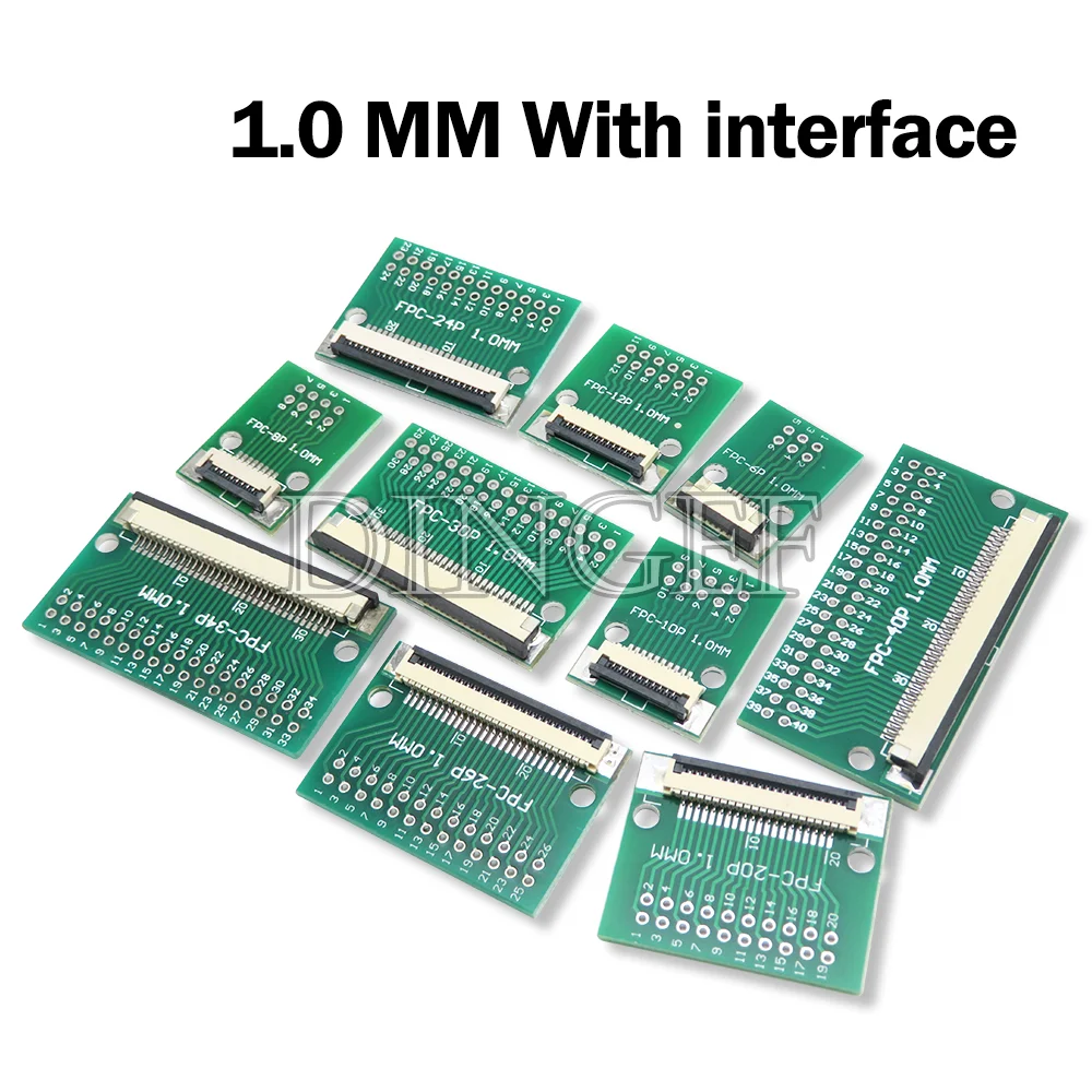 0.5mm 1.0mm pitch Connector SMT Adapter to 2.54mm hole FPC FFC Cable Welded board With Pin / Empty Board 6P 8P 10P 12P 20P 24P