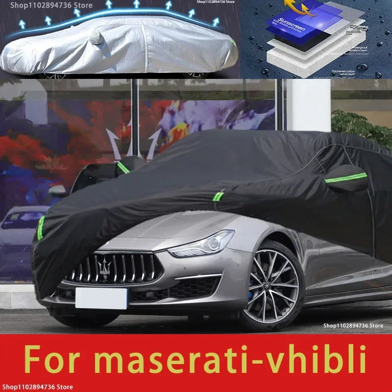 

For Maserati Vhibli Fit Outdoor Protection Full Car Covers Snow Cover Sunshade Waterproof Dustproof Exterior black car cover