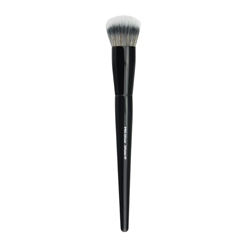 Difusor profesional de brochas de maquillaje, pinceles de maquillaje negro #64, pincel de maquillaje, colorete en polvo, contorno de la cara, herramientas cosméticas de pelo sintético, 1 unidad