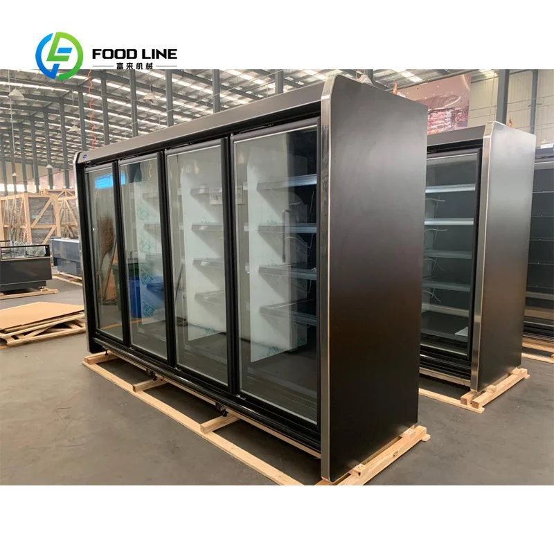 Custom Made Refrigeration Equipment Factory Price 4 Glass Door Beverage Upright Chiller Display Fridge Refrigerator